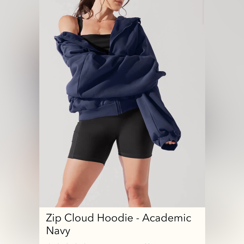 Popflex Zip Cloud Hoodie Oversized Sweatshirt Academic Navy S/M
